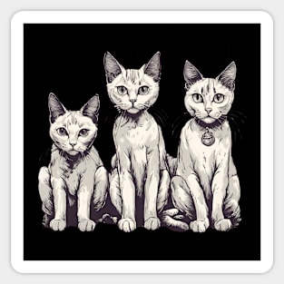 Three Cats Sticker